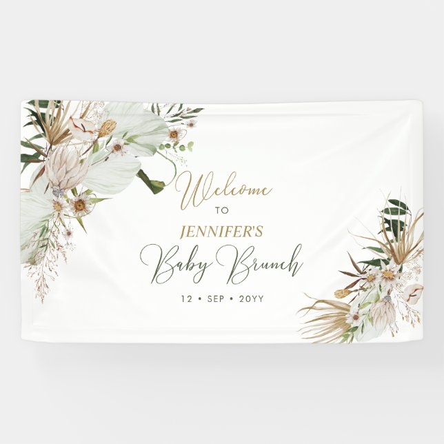 Banderoles Bienvenue bébé Boho/Bohème au Brunch (Horizontal)