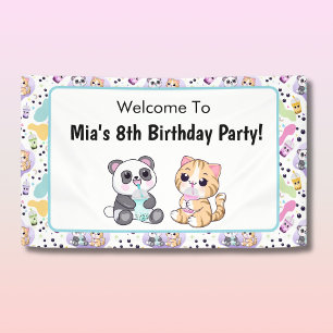 Banderoles Bienvenue chez Kawaii Panda & Tiger Bubble Tea Par
