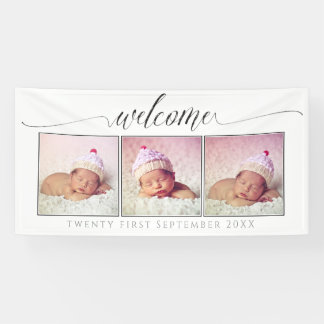 Banderoles Bienvenue Custom Fabriqué 3 Photo Cadre Portrait B
