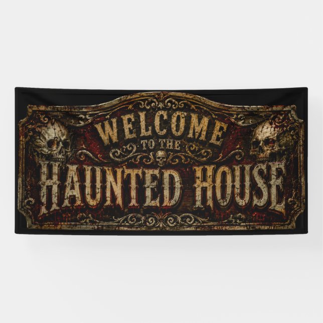 Banderoles Bienvenue dans la maison hantée (Horizontal)