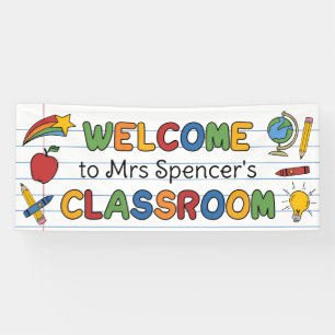 Banderoles Bienvenue dans la salle de classe de l'enseignant