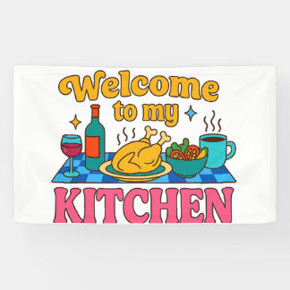 Banderoles "Bienvenue dans ma cuisine !" - Fond