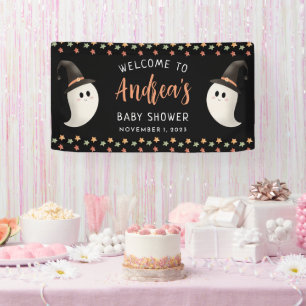 Banderoles Bienvenue dans un Baby shower fantôme d'Halloween