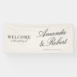 Banderoles Bienvenue de mariage élégant argent ancien ivoire