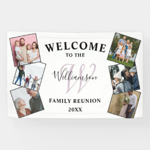 Banderoles Bienvenue Famille Réunion Photo & Monogramme