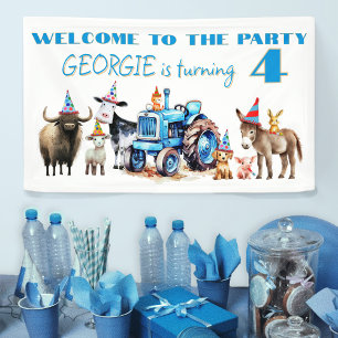 Banderoles Bienvenue Fête d'anniversaire des enfants Ferme An