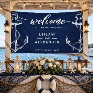 Banderoles Bienvenue Mariage à l'Ancre Naútíque