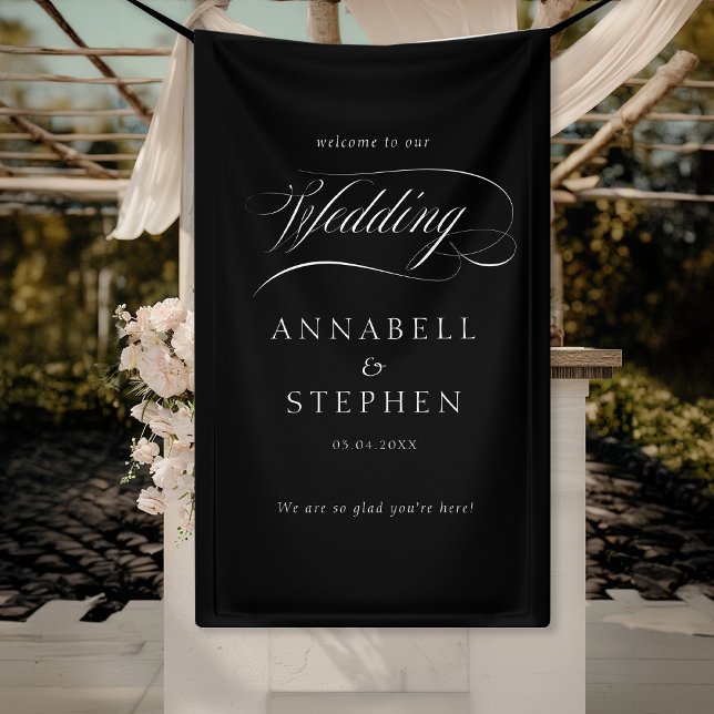 Banderoles Bienvenue ! Moderne, Calligraphie, Mariage (Créateur téléchargé)