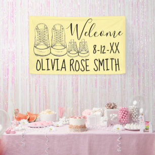 Banderoles BIENVENUE Nouveau Arrivée Chaussures bébé Douche J