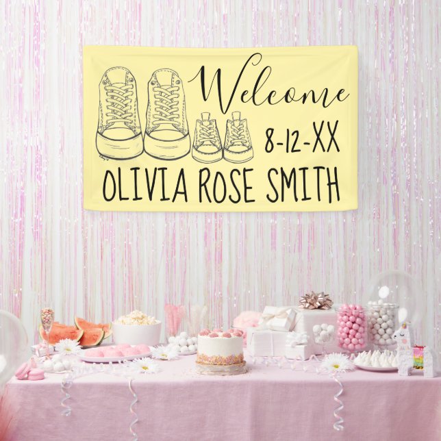 Banderoles BIENVENUE Nouveau Arrivée Chaussures bébé Douche J (Fête)