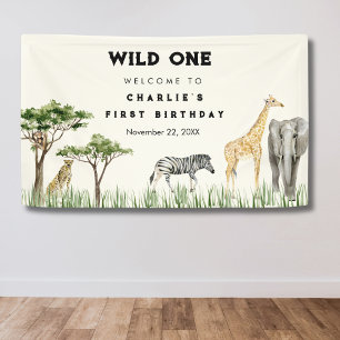 Banderoles Bienvenue pour l'anniversaire de la bête de safari