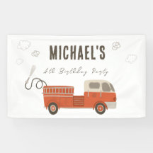 Bienvenue pour l'anniversaire du camion de pompier