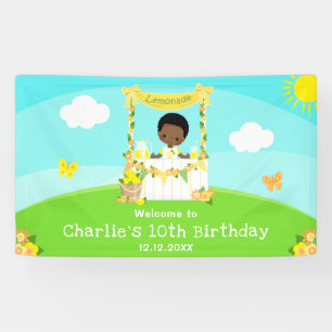 Banderoles Bienvenue pour l'anniversaire d'un garçon à la pea