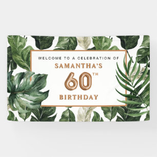 Banderoles Bienvenue pour un 60e anniversaire vert et cuivre