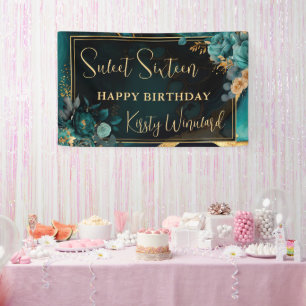 Banderoles Bienvenue pour un Sweet 16 de luxe avec des fleurs