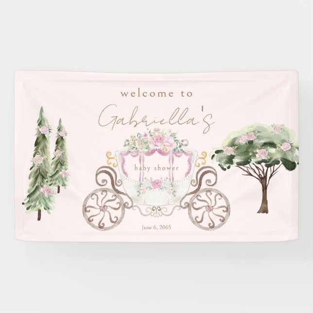 Banderoles Bienvenue Princess Baby shower Blush (Horizontal)