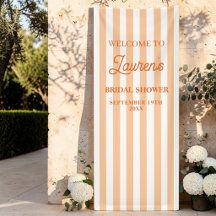 Bienvenue rayé orange pour la fête de mariage