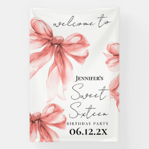 Banderoles Bienvenue Rose Gold Arc Coquette Script Sweet 16