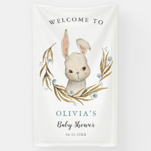 Banderoles Bienvenue sur le Baby shower des petits lapins