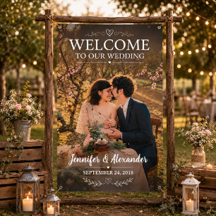 Banderoles Bienvenue sur notre mariage photo complète de mari