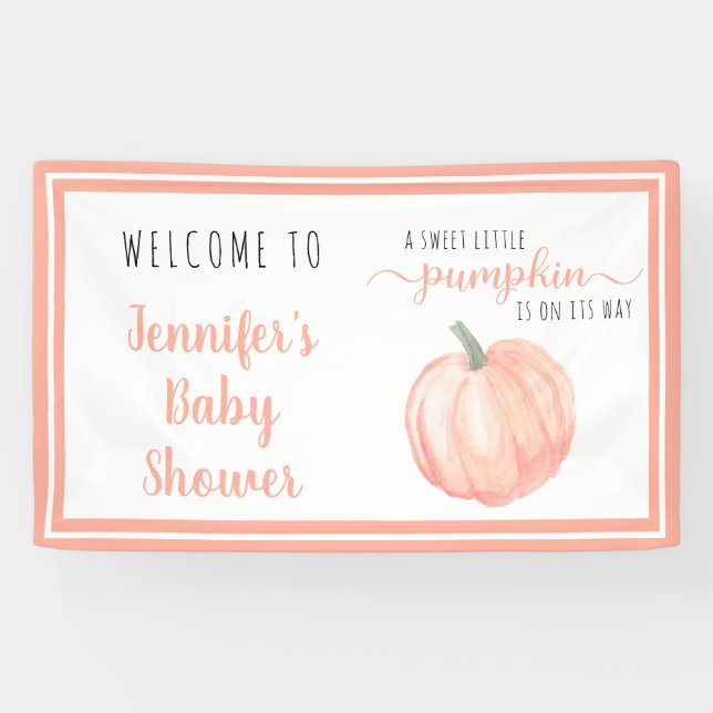 Banderoles Bienvenue Sweet Little Citrouille Baby shower oran (Horizontal)
