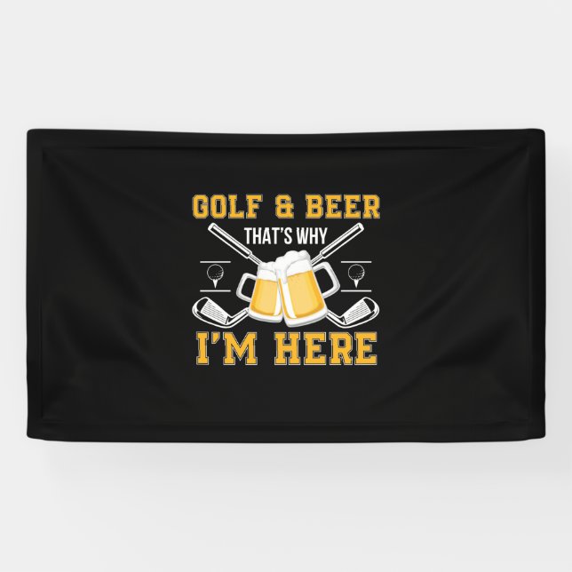 Banderoles Bière Drinker Golf Et Bière Anniversaire (Horizontal)