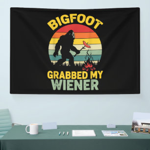 Banderoles Big Foot a attrapé mon hot dog drôle Sasquatch
