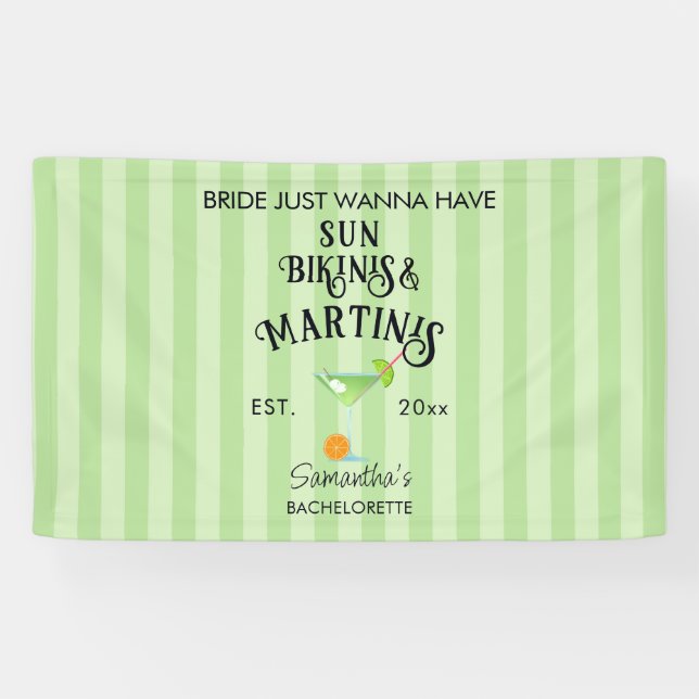 Banderoles Bikinis & Martinis Piscine Tropicale Enterrement d (Horizontal)