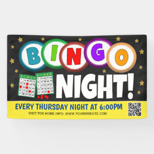 Banderoles Bingo Night Banner avec code qr