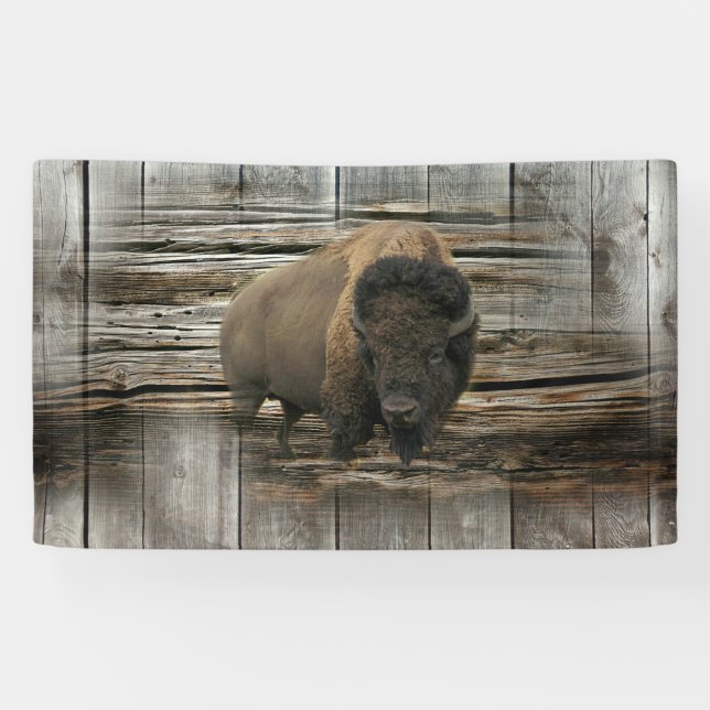 Banderoles Bison de bois (Horizontal)