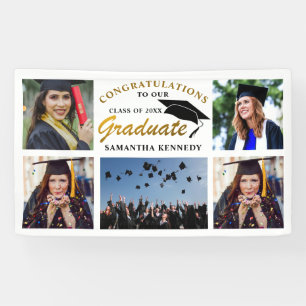 Banderoles Black And Gold 2023 Graduation 5 Collage photo