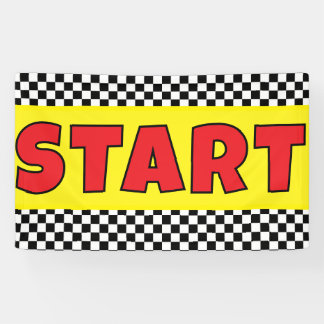 Banderoles Black and white Racing START Line Banner