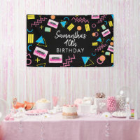 Black Colorful 80's Retro Anniversaire Party