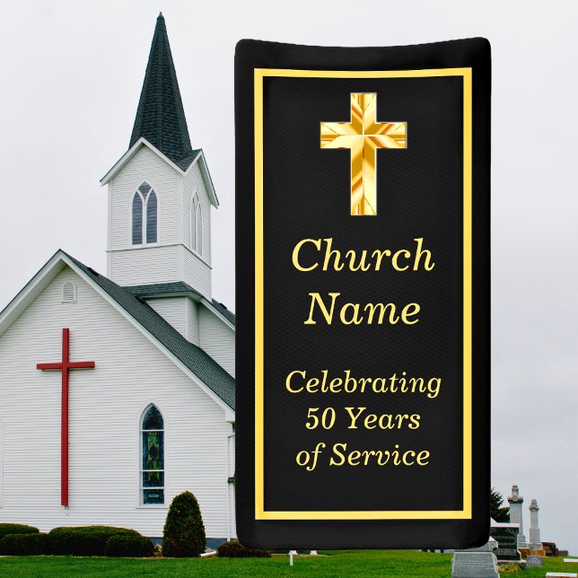 Banderoles Black Gold Church 50e anniversaire (Black Gold Church 50th Anniversary Party Banner)