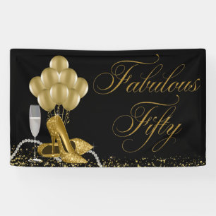 Banderoles Black Gold High talon Chaussure perles 50e anniver