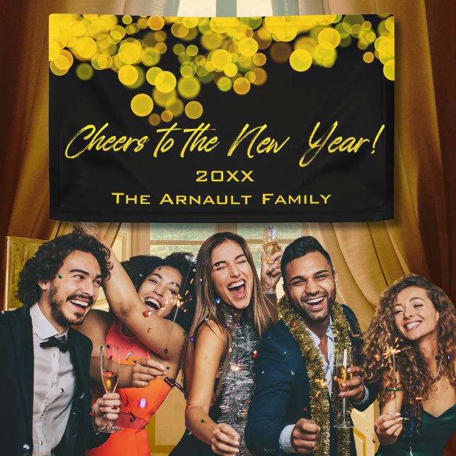 Banderoles Black Golden Bokeh Lights à la nouvelle année (Créateur téléchargé)