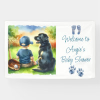 Black Lab et Baby Boy Baseball Baby shower à thème