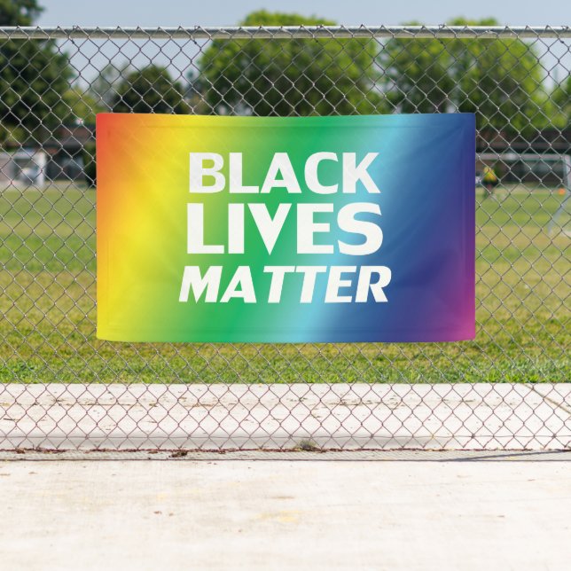 Banderoles Black Lives Matt rainbow gradient lgbt pride (En situation)