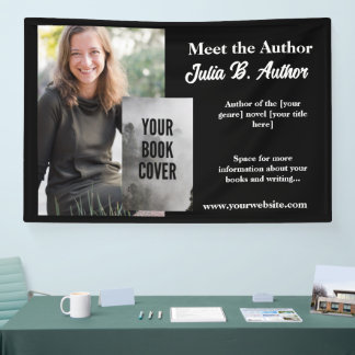 Banderoles Black Meet the Author Table Banner - Signature du 