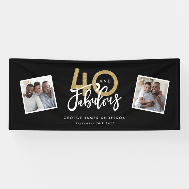 Banderoles Black & or moderne multi photo 40 et fabuleux (Horizontal)