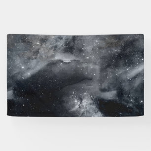 Banderoles Black White Galaxy Nebula Painting