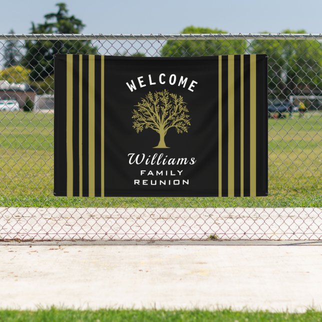 Banderoles Black White Gold Road Trier Famille Réunion Arbre (Insitu)