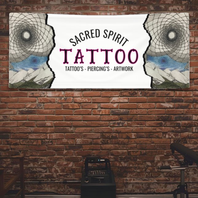 Banderoles Black & White Modern Text 2 Photo Business Name (Créateur téléchargé)