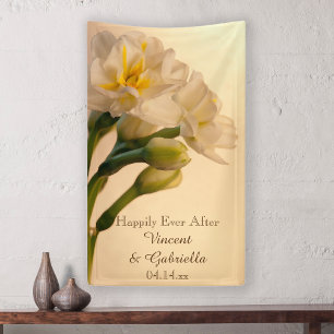 Banderoles Blanc Double Daffodils Printemps Mariage