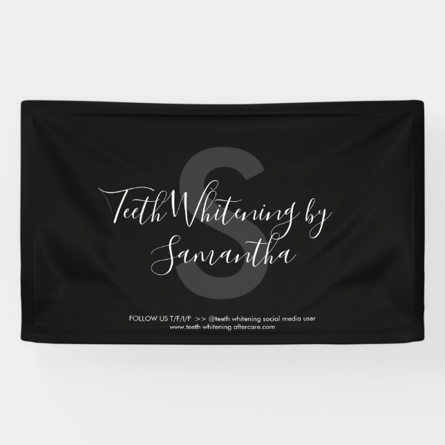 Banderoles Blanchiment Des Dents Monogramme Script (Horizontal)