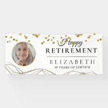 Blancs Delicate Personnalisé Photo Party Retraite