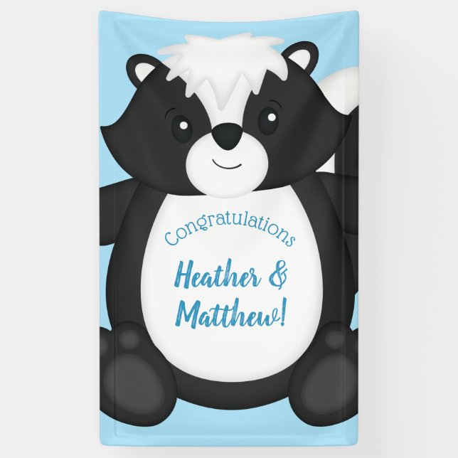 Banderoles Bleu Baby shower (Vertical)