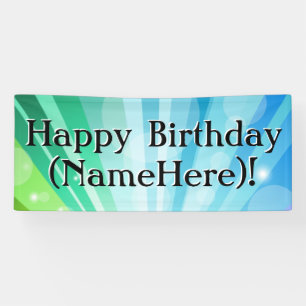 Banderoles Bleu/bannière personnalisée par vert de fête
