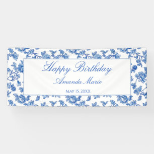 Banderoles Bleu et Blanc Chinoiserie Anniversaire