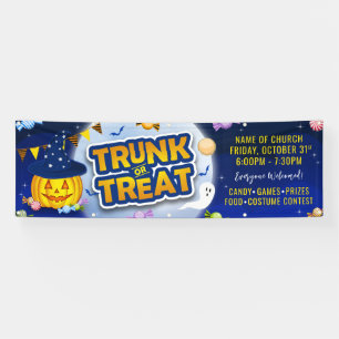 Banderoles Bleu Halloween Candy Trunk ou traiter mignon Citro